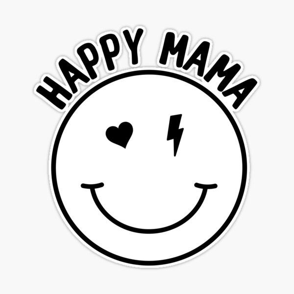 Happy Mama Smiley Face Mothers Day Gift for Mom | Sticker