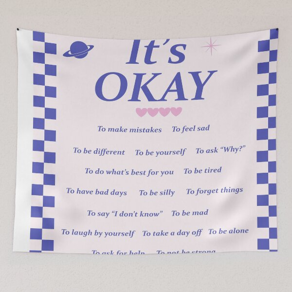 Item preview, It's Okay, Affirmations, Cute Quote, Retro 70s designed and sold by lucentartshop1.