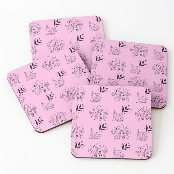 Item preview, Pink Skulls And Mushrooms Witchy Pattern Pastel Goth designed and sold by Kipsusaurus.