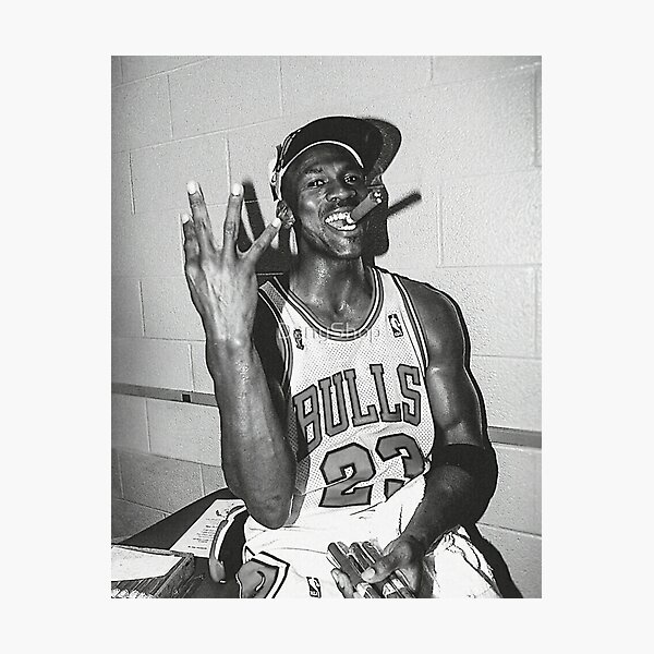 Lámina Fotográfica «Vintage De Los 90 Michael Jordan Three-peat Black ...