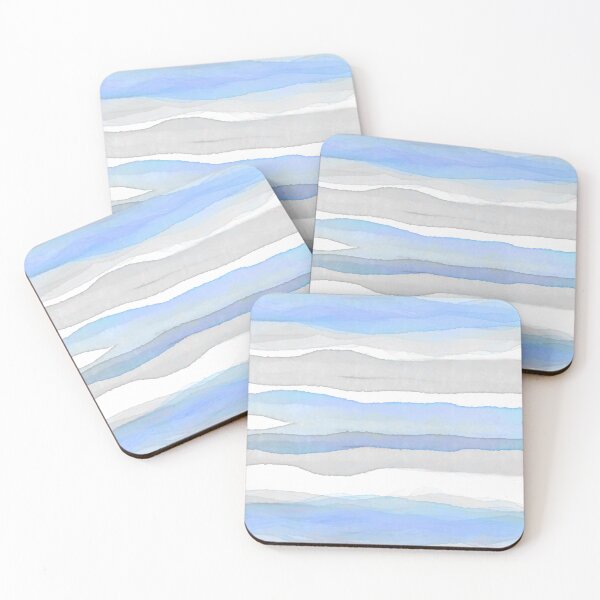 Item preview, Simplicity Watercolor Stripes Blue And Gray  designed and sold by art64.