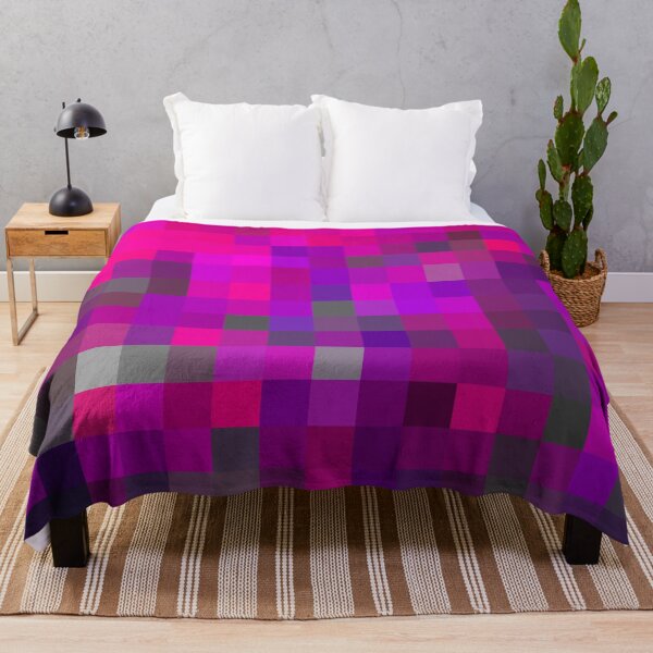 Item preview, geometric pixel square pattern abstract background in purple pink designed and sold by Mrvell.
