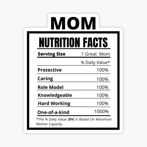  ThisWear Mom Nutritional Facts Label Funny Gifts for