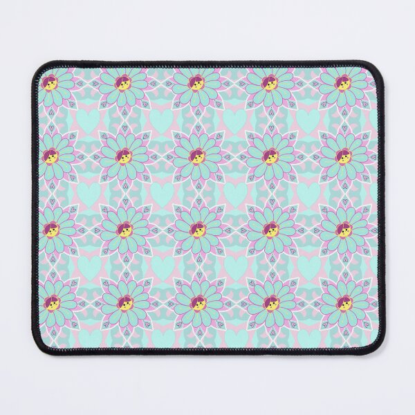 Item preview, Cute kawaii hearts mandala flower lady seamless pattern designed and sold by AleFairyland.