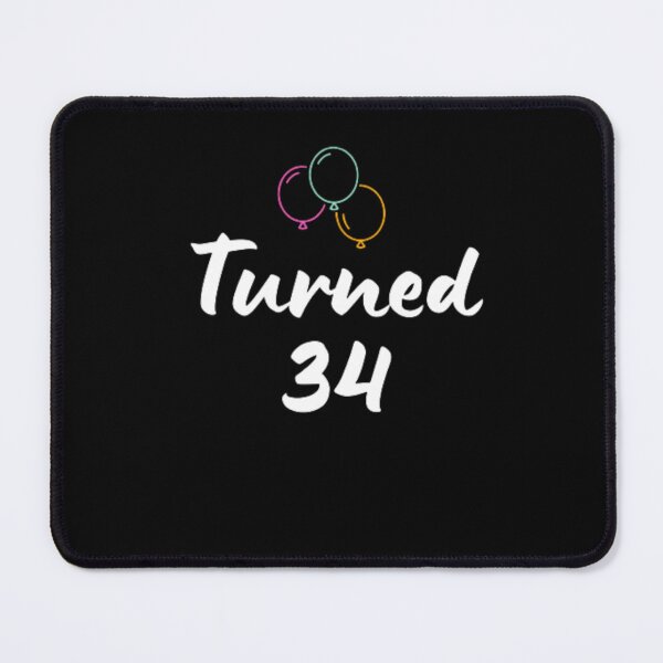 Item preview, Turned 34-simple font-text based-birthday baby-boy/girl-black and white designed and sold by PacePoint.