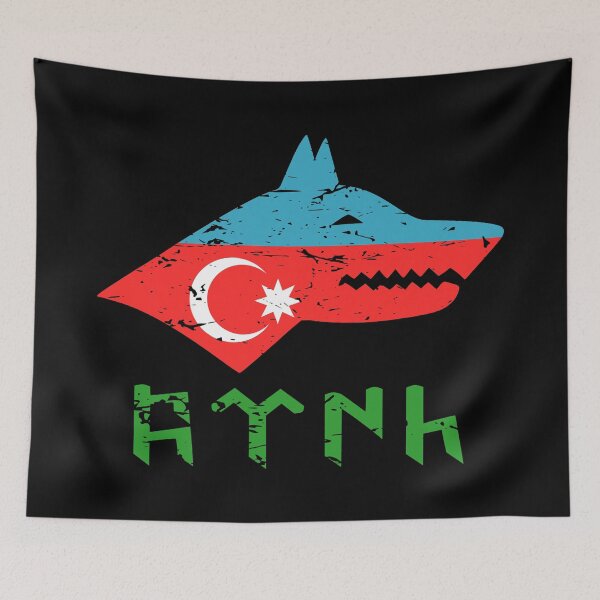 Item preview, Azerbaycan flag Tengri Wolf used look designed and sold by emeksedesign.