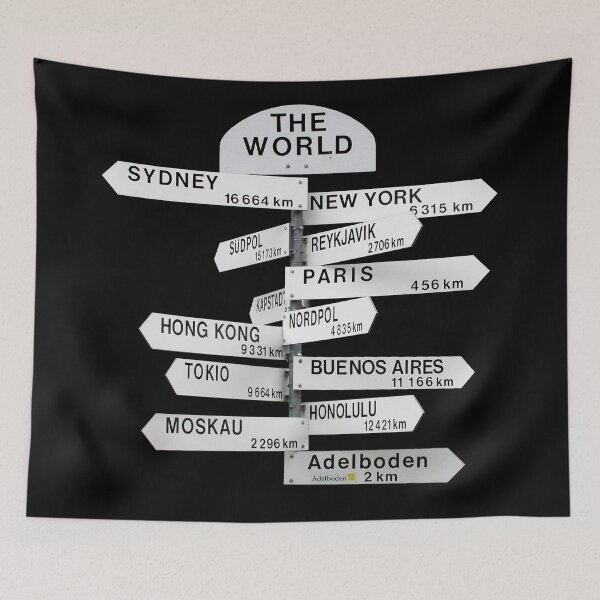 Item preview, Adelboden signpost with city distances designed and sold by janesg.