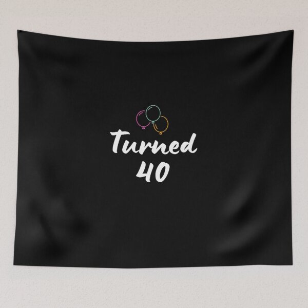 Item preview,  Turned 40-simple font-text based-birthday baby-boy/girl-black and white designed and sold by PacePoint.