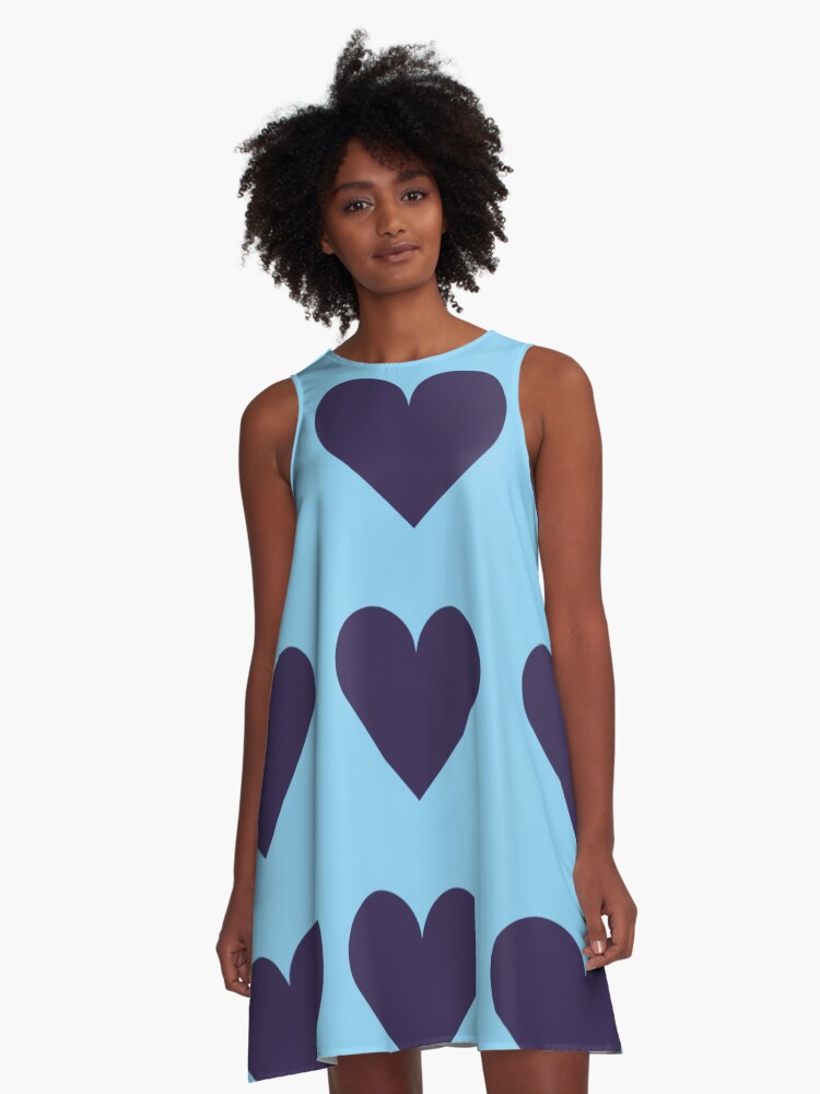 blue love heart dress