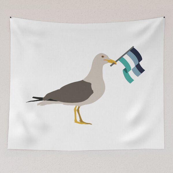 Artikelvorschau, Möwe Holding Oriented Aroace Pride Flag entworfen und verkauft von JustGottaDraw.