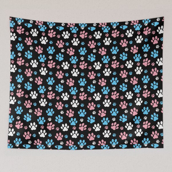 Item preview, Dog Paw Prints Trans. Transgender Pride designed and sold by Subtle Pride Shop.