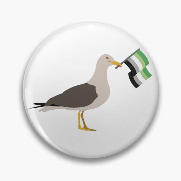 Item preview, Seagull Holding Aromantic Pride Flag designed and sold by JustGottaDraw.