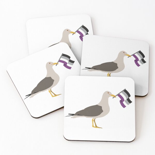 Item preview, Seagull Holding Asexual Pride Flag designed and sold by JustGottaDraw.