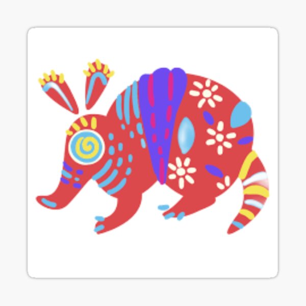 &ldquo;Armadillo design in Mexican alebrije&rdquo; Sticker by mariomartinez61