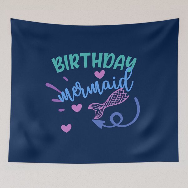 Item preview, Birthday Mermaid with Fish Tail and Hearts designed and sold by Greenbaby.