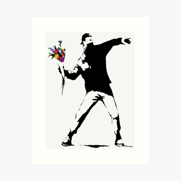 Banksy Poster Throwing Flowers - Posters buy now in the shop Close Up GmbH