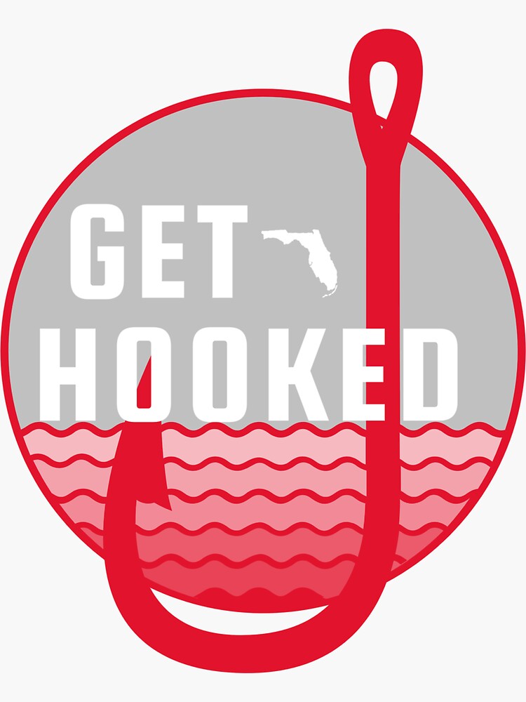 "Get Hooked" Sticker by LabelsDesigns Redbubble