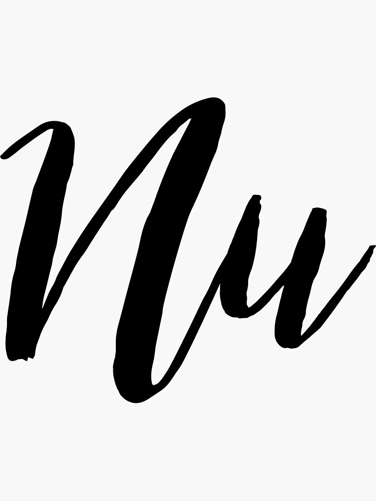  nu cursive black greek letter sticker for sale by ralzeedotes 