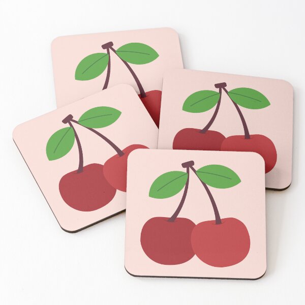Item preview, Cherries Fruit Pattern on Pastel Pink Background designed and sold by Creative Wolf Design.