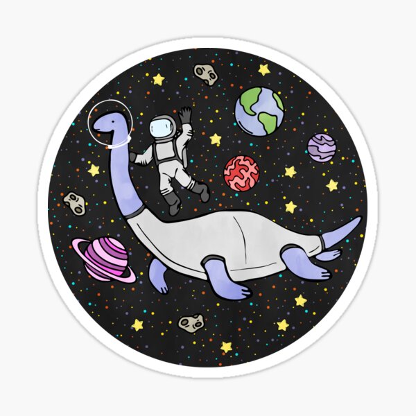 Plesiosaur In Space Sticker