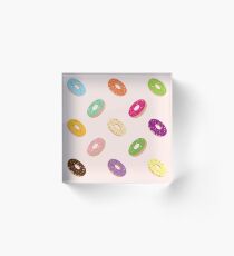 Donuts Pattern | Pastel Pink Acrylic Block