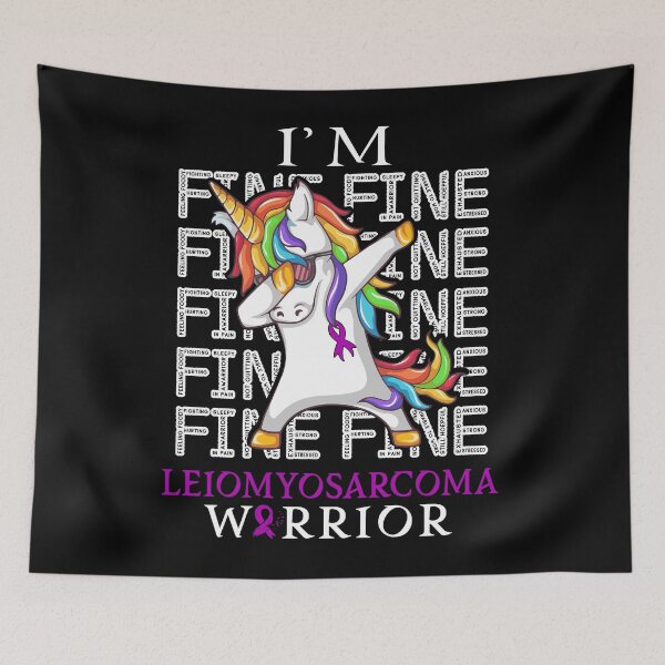Item preview, Unicorn Leiomyosarcoma Warrior I'm Fine Leiomyosarcoma Awareness designed and sold by Hatjar.