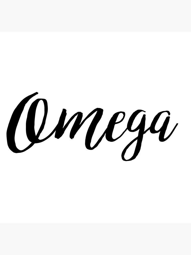 Omega Cursive Black Greek Letter Photographic Print