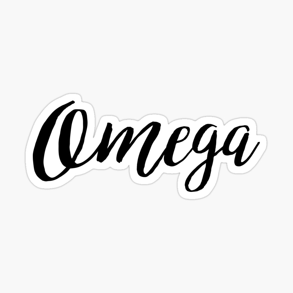 Omega Cursive Black Greek Letter Art Board Print