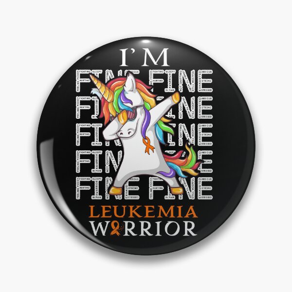 Item preview, Unicorn Leukemia Warrior I'm Fine Leukemia Awareness designed and sold by Hatjar.