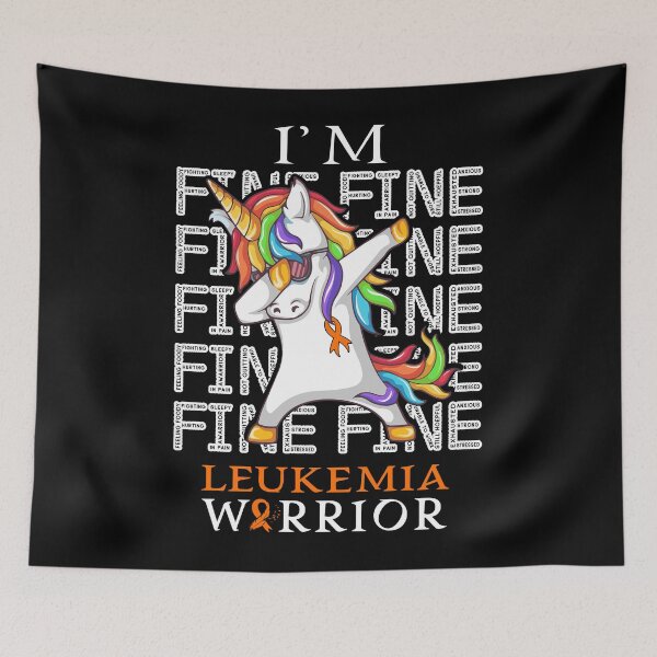 Item preview, Unicorn Leukemia Warrior I'm Fine Leukemia Awareness designed and sold by Hatjar.