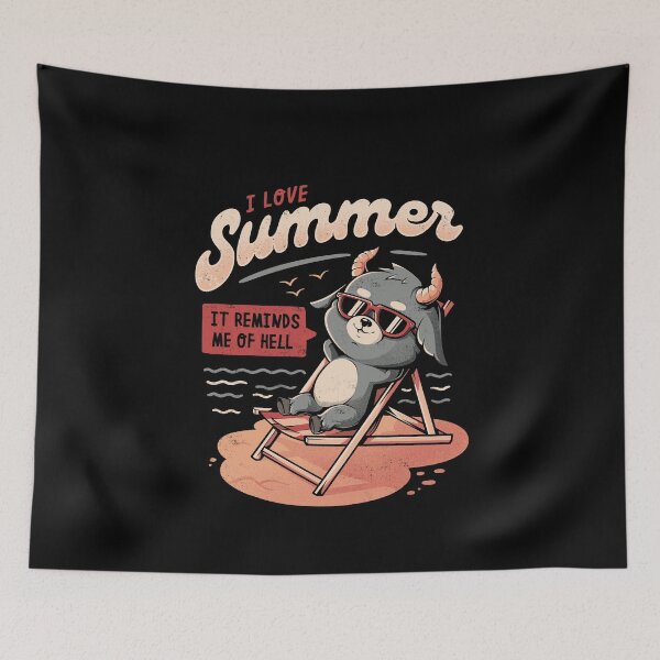 Item preview, I Love Summer Hell - Cute Evil Creepy Baphomet Gift designed and sold by EduEly.