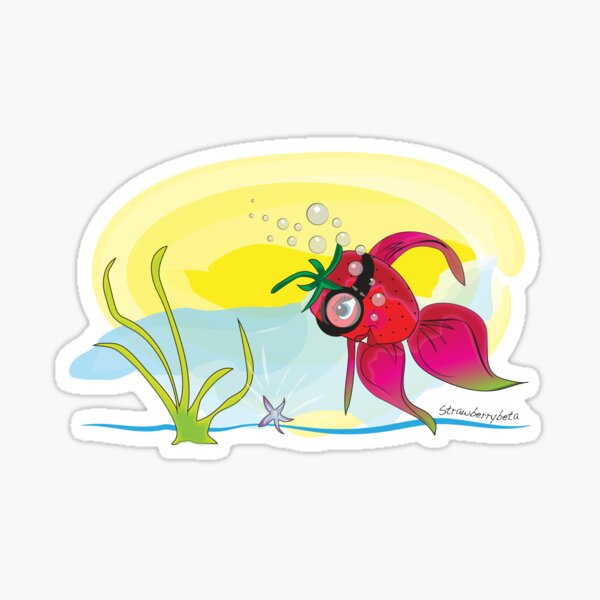 StrawberryBeta Fish Sticker