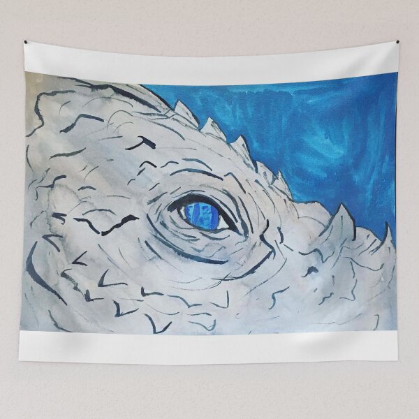 Item preview, Grey and metallic blue fantasy dragon designed and sold by Thedisc0panda.