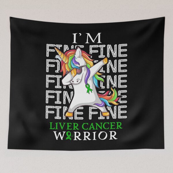 Item preview, Unicorn Liver Cancer Warrior I'm Fine Liver Cancer Awareness designed and sold by Hatjar.