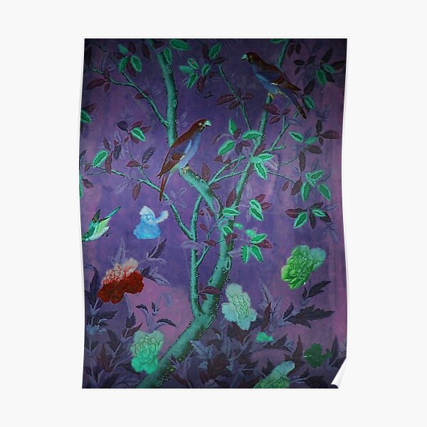 Aubergine & Teal Chinoiserie Poster