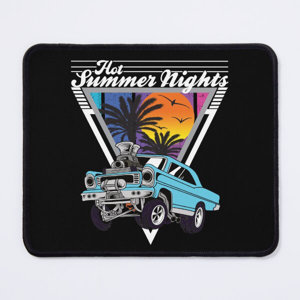 Item preview, Hot Summer Nights 80's Tropical Vintage Retro Dragstrip Muscle Car designed and sold by CharJens.
