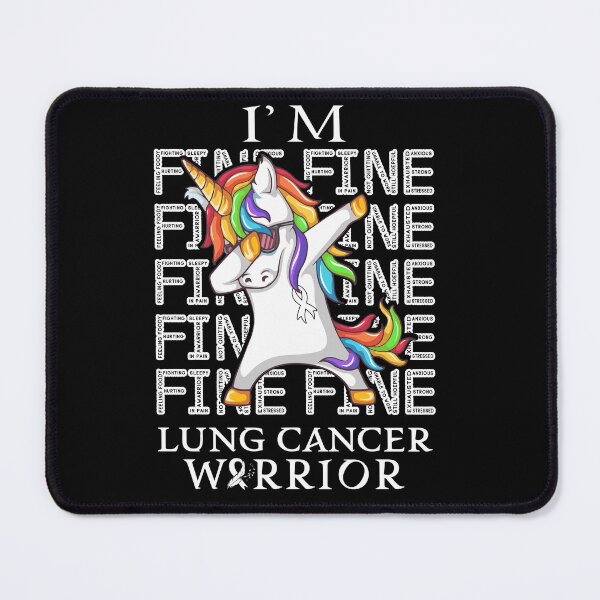 Item preview, Unicorn Lung Cancer Warrior I'm Fine Lung Cancer Awareness designed and sold by Hatjar.