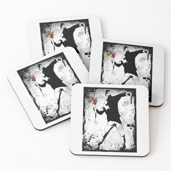 Item preview, Banksy protester throwing flowers| Perfect Gift designed and sold by sylviazama.
