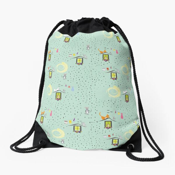 Kitty Starry Night Drawstring Bag