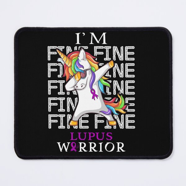 Item preview, Unicorn Lupus Warrior I'm Fine Lupus Awareness designed and sold by Hatjar.