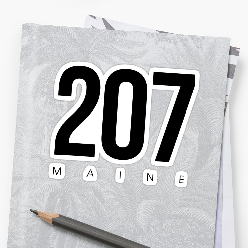 "Maine 207 Area Code" Sticker by CartoCreative Redbubble