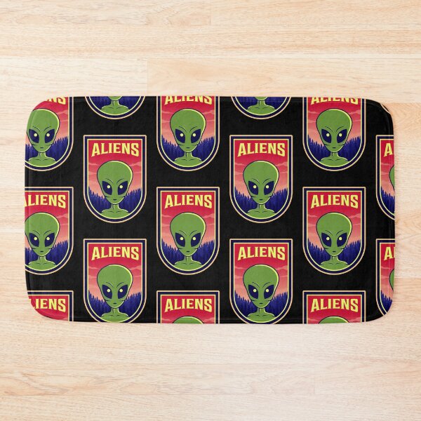 Item preview, Extranjeros insignia retro divertido ufo designed and sold by amy greaves.