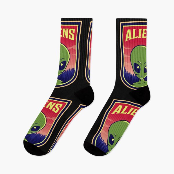 Item preview, Aliens retro badge funny ufo designed and sold by amy greaves.