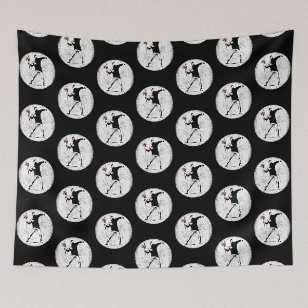 Item preview, Banksy Protester Throwing Flowers| Perfect Gift designed and sold by sylviazama.