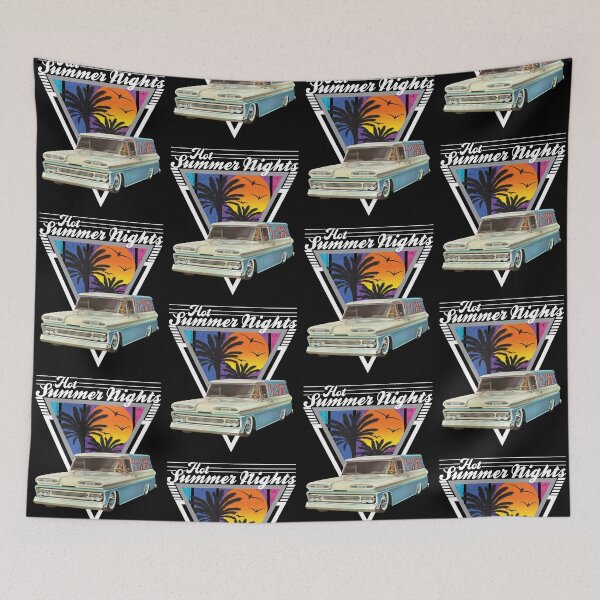 Item preview, Hot Summer Nights 80's Tropical Vintage Retro Custom Panel Truck designed and sold by CharJens.