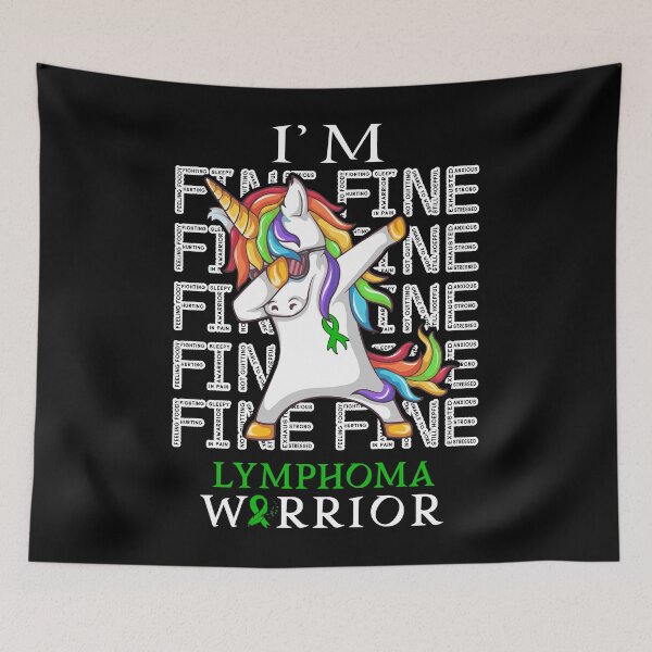Item preview, Unicorn Lymphoma Warrior I'm Fine Lymphoma Awareness designed and sold by Hatjar.
