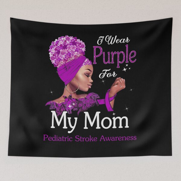 Item preview, Pediatric Stroke Awareness Black Girl I Wear Purple For My Mom designed and sold by tenjun16.