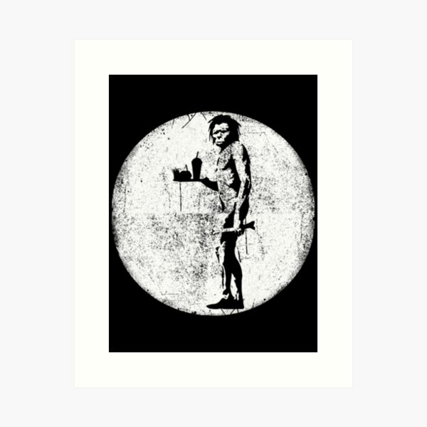 Banksy Caveman | Perfect Gift Art Print