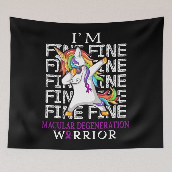 Item preview, Unicorn Macular Degeneration Warrior I'm Fine Macular Degeneration Awareness designed and sold by Hatjar.