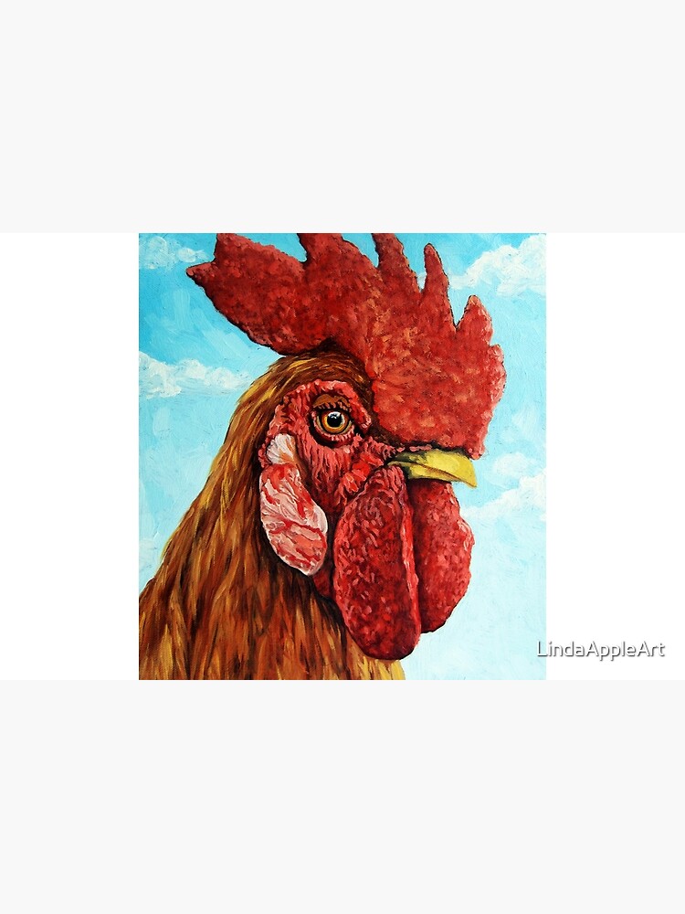 ROOSTER - realistic oil painting farm animal by LindaAppleArt